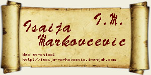 Isaija Markovčević vizit kartica
